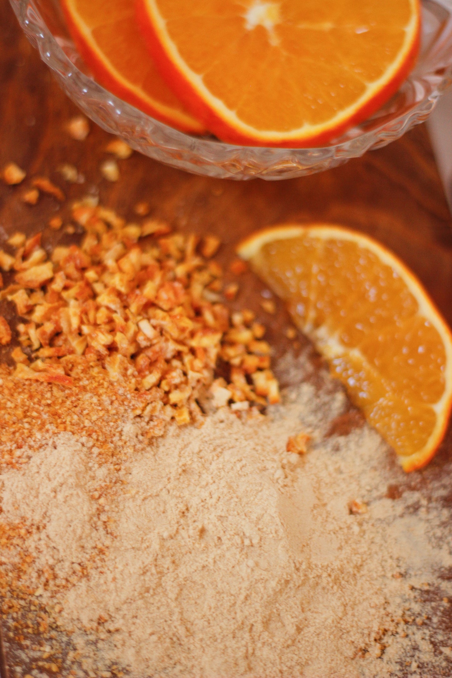 Naranja en grano deshidratada